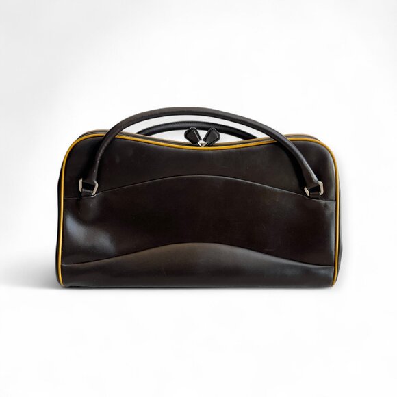 Authentic Prada East-West Doctor's Dark Brown Leather Top Handle Bag - Picture 1 of 16